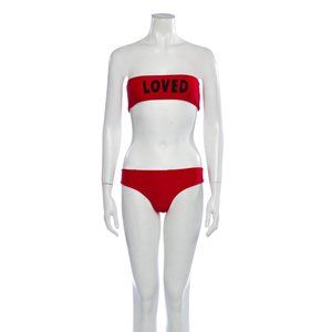 GUCCI 2017 Graphic Print Red Bikini Swim Suit Size: S